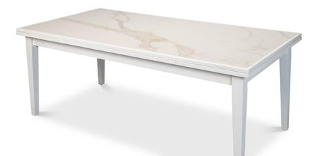 Sarreid Rect. Extension Dining Table  White