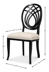 Sarreid Goccia Side Chair  Nero  Banks Organza