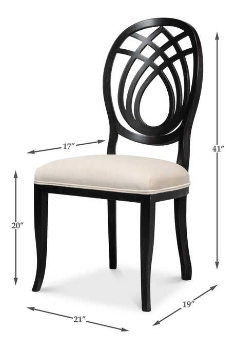 Sarreid Goccia Side Chair  Nero  Banks Organza