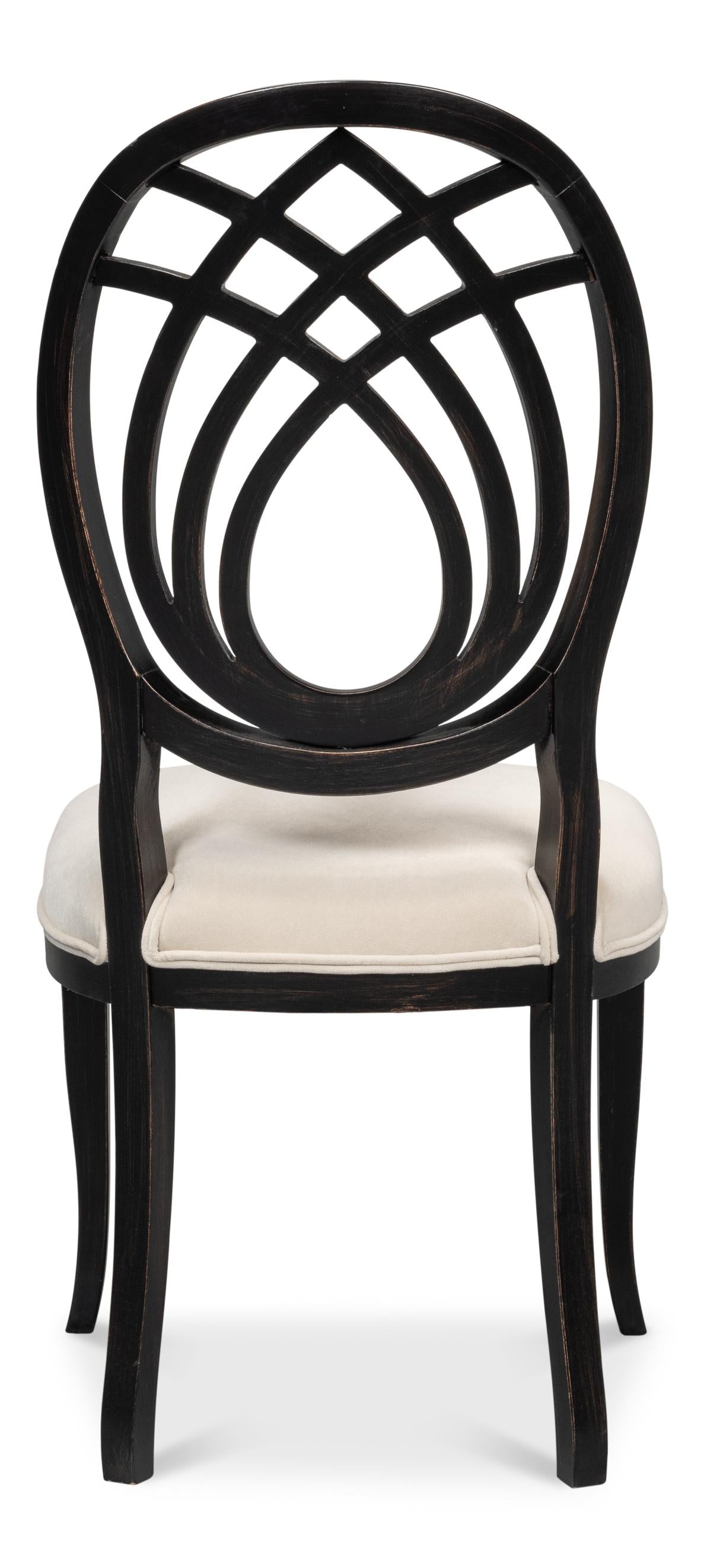 Sarreid Goccia Side Chair  Nero  Banks Organza
