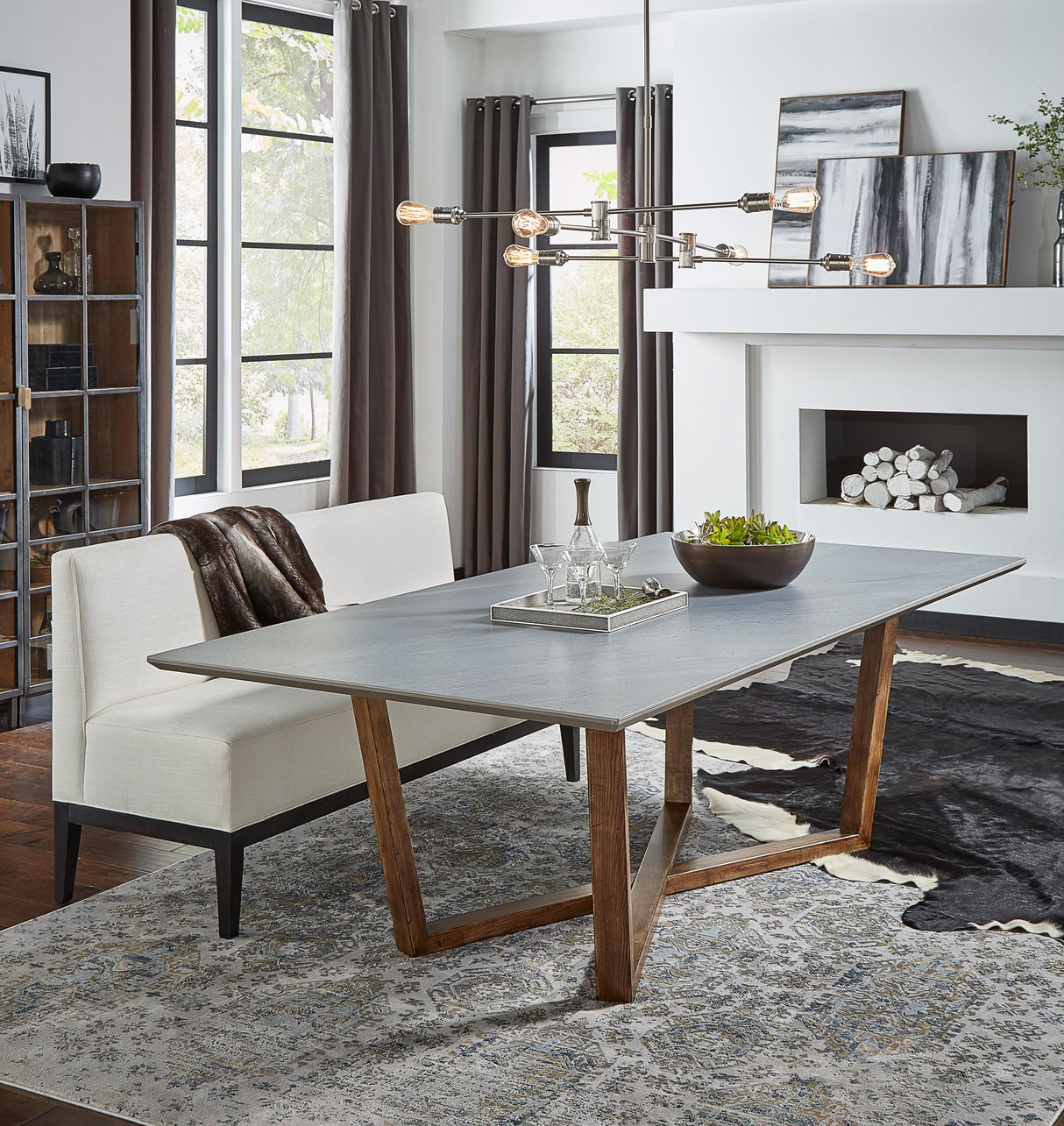 Sarreid Double Pedestal Dining Table
