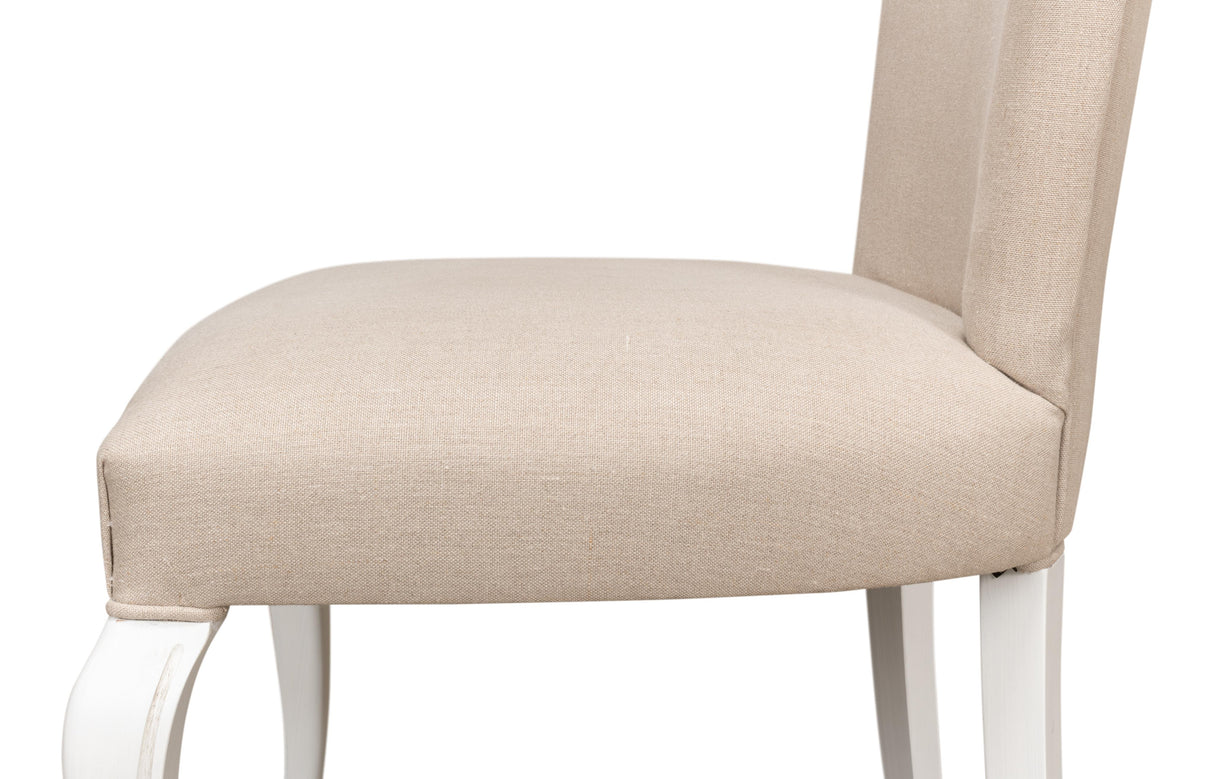Sarreid Sidechair  Cortina White W/ Linen Flax