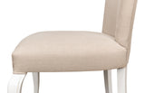 Sarreid Sidechair  Cortina White W/ Linen Flax