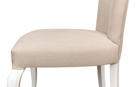 Sarreid Sidechair  Cortina White W/ Linen Flax