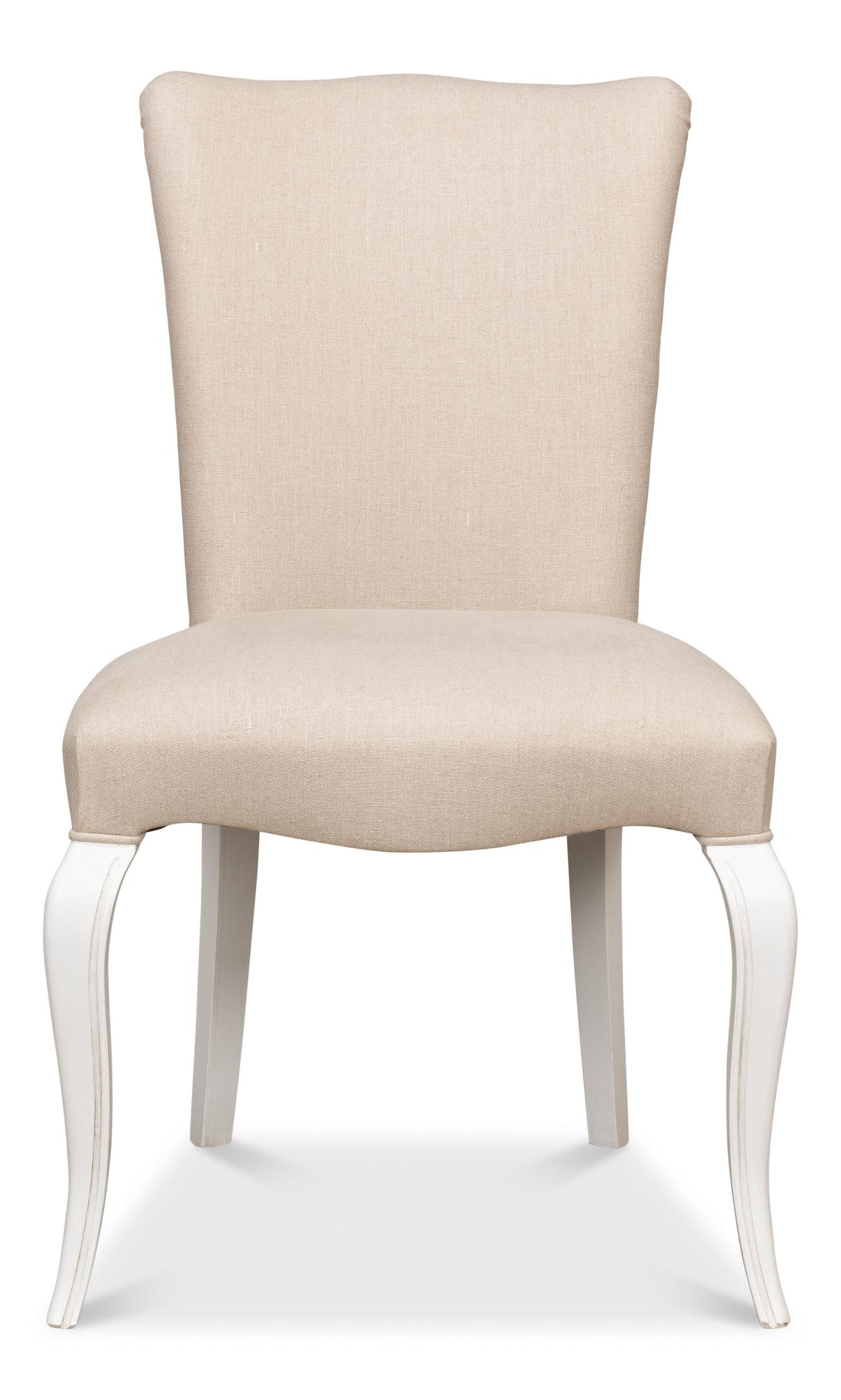 Sarreid Sidechair  Cortina White W/ Linen Flax