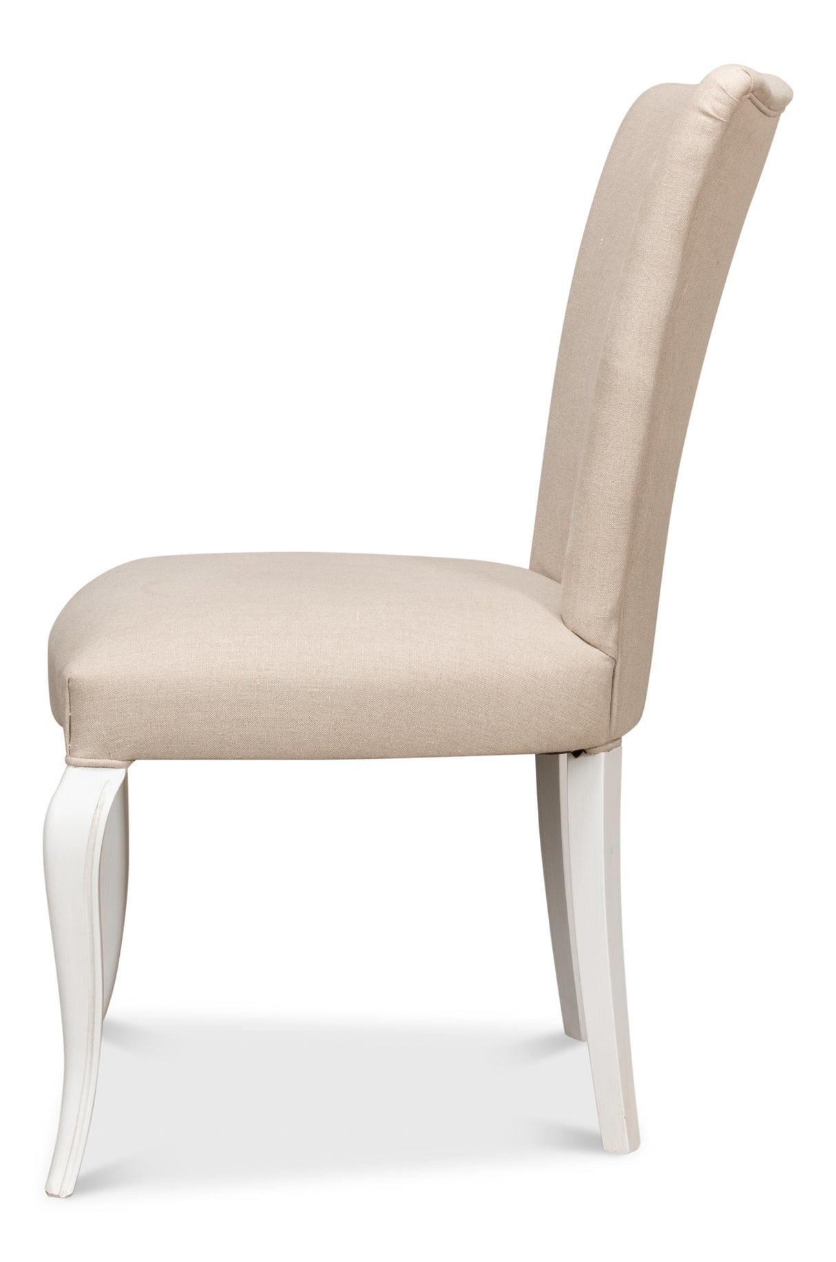 Sarreid Sidechair  Cortina White W/ Linen Flax