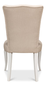 Sarreid Sidechair  Cortina White W/ Linen Flax