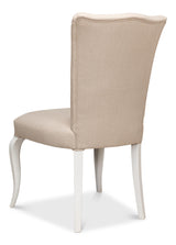 Sarreid Sidechair  Cortina White W/ Linen Flax