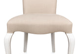 Sarreid Sidechair  Cortina White W/ Linen Flax