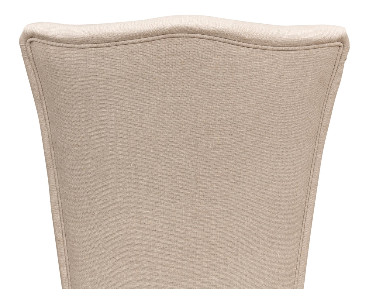 Sarreid Sidechair  Cortina White W/ Linen Flax