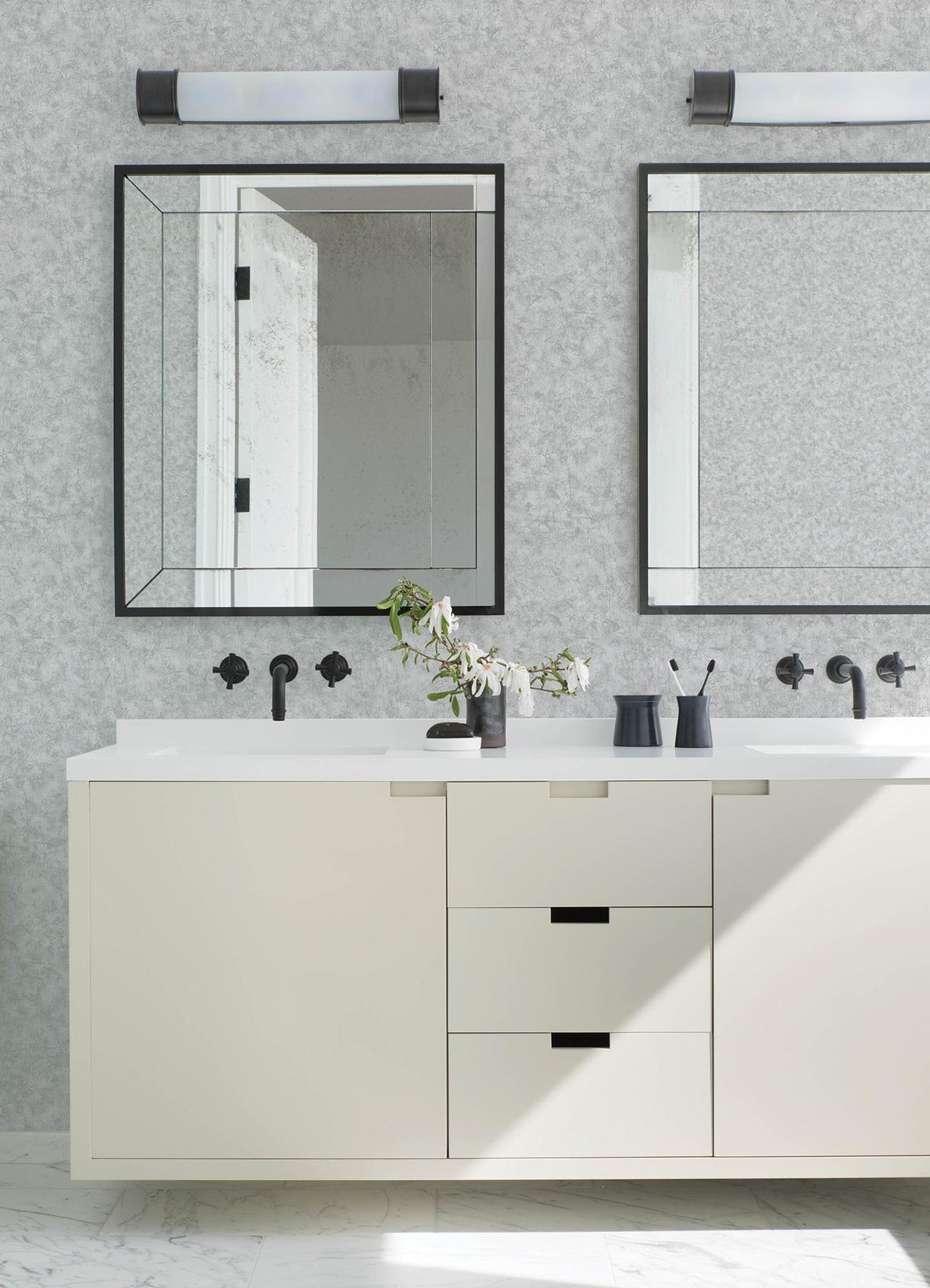 Brewster Home Fashions Advantage Kitchen & Bath 2 Aged Patina Pewter Wallpaper