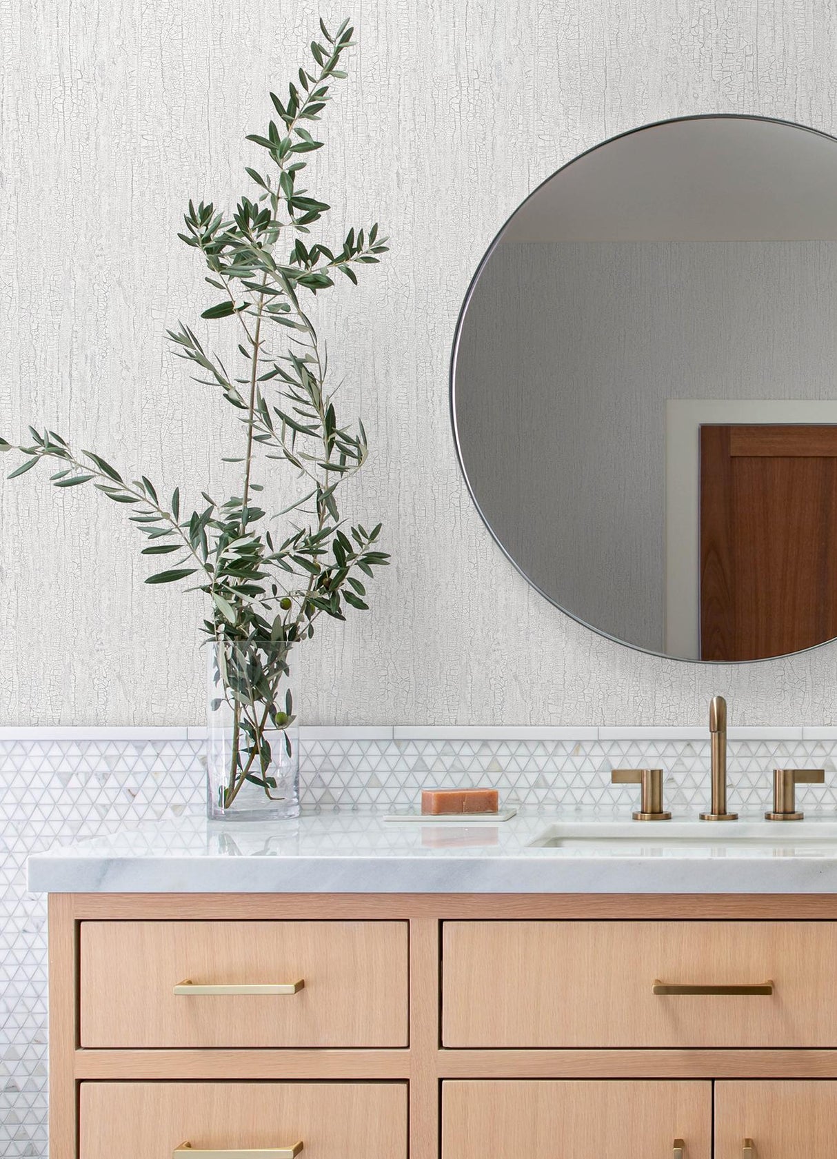 Brewster Home Fashions Advantage Kitchen & Bath 2 Ironbark Beige Wallpaper