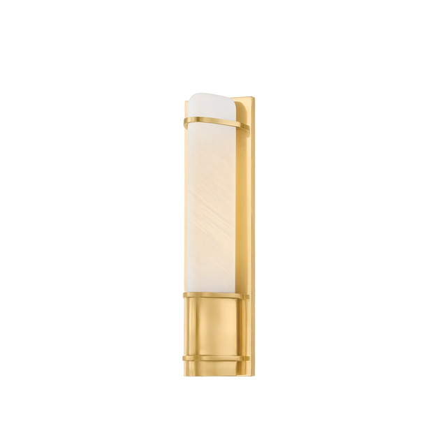 Hudson Valley Lighting Tottenville Aged Brass 4.25W x 4.25L x 16.25H Wall Sconce
