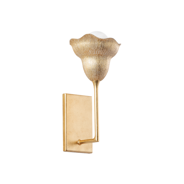 Hudson Valley Lighting Alora Vintage Gold Leaf/Gilded Ivory 6.5W x 6.5L x 14.5H Wall Sconce