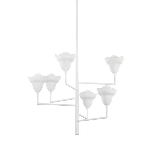 Hudson Valley Lighting Alora White Plaster 32W x 32L x 28.5H Chandelier