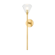 Hudson Valley Lighting Maspeth Aged Brass 5.5W x 5.5L x 25H Wall Sconce