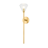 Hudson Valley Lighting Maspeth Aged Brass 5.5W x 5.5L x 25H Wall Sconce