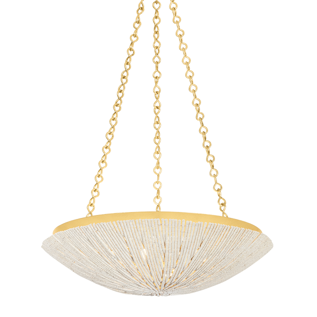 Hudson Valley Lighting Summerside Vintage Gold Leaf 24.75W x 24.75L x 6.5H Pendant