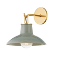 Hudson Valley Lighting Pottersville Aged Brass/Ceramic Moss Crackle 10.5W x 10.5L x 11.25H Wall Sconce