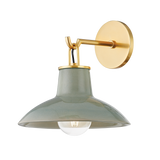 Hudson Valley Lighting Pottersville Aged Brass/Ceramic Moss Crackle 10.5W x 10.5L x 11.25H Wall Sconce