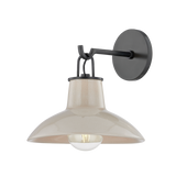 Hudson Valley Lighting Pottersville Distressed Bronze/Ceramic Ivory Crackle 10.5W x 10.5L x 11.25H Wall Sconce