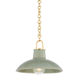 Hudson Valley Lighting Pottersville Aged Brass/Ceramic Moss Crackle 12.5W x 12.5L x 10H Pendant