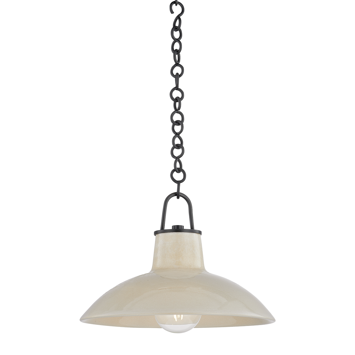 Hudson Valley Lighting Pottersville Distressed Bronze/Ceramic Ivory Crackle 12.5W x 12.5L x 10H Pendant