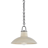 Hudson Valley Lighting Pottersville Distressed Bronze/Ceramic Ivory Crackle 12.5W x 12.5L x 10H Pendant