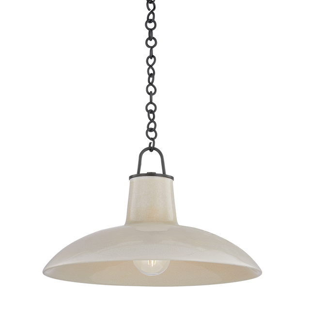 Hudson Valley Lighting Pottersville Distressed Bronze/Ceramic Ivory Crackle 18W x 18L x 11.25H Pendant