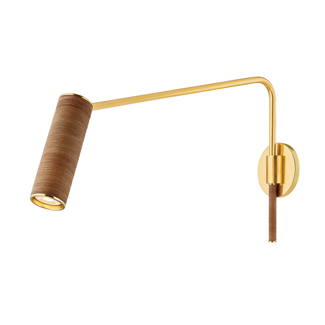 Hudson Valley Lighting Narragansett Aged Brass 4.75W x 4.75L x 16.75H Wall Sconce