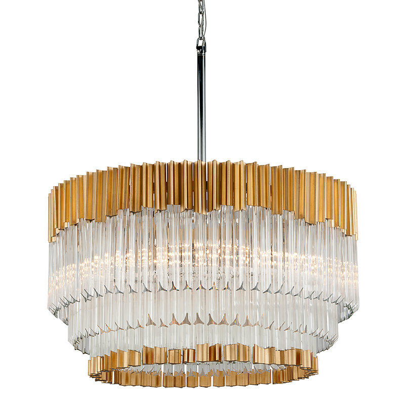 Corbett Lighting Charisma GOLD LEAF/STAINLESS STEEL 26W x 15.5H Chandelier