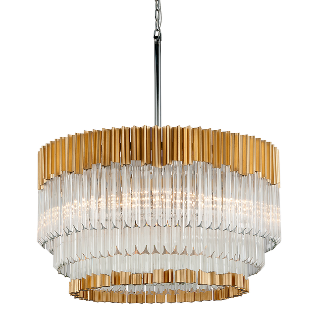 Corbett Lighting Charisma GOLD LEAF/STAINLESS STEEL 26W x 15.5H Chandelier