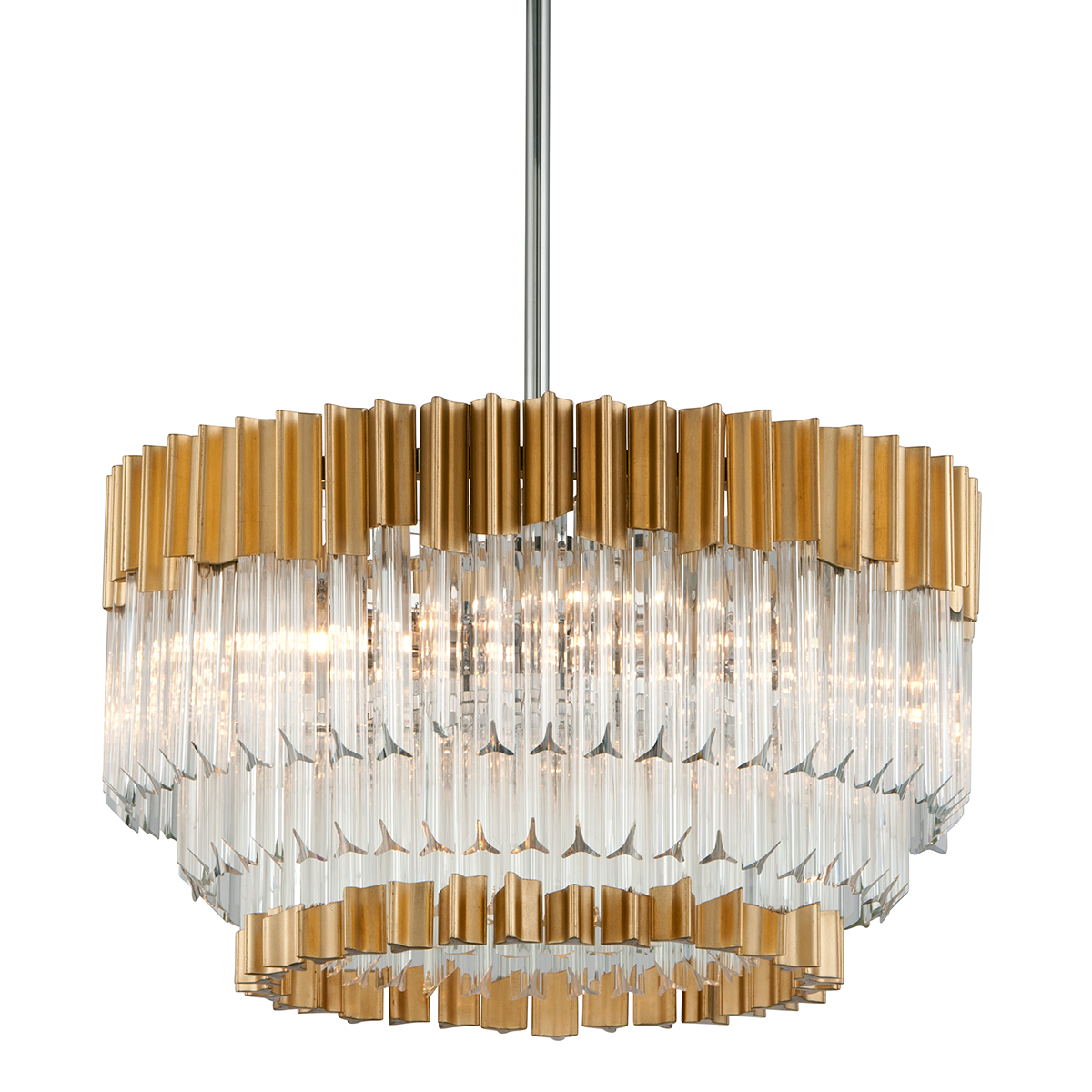 Corbett Lighting Charisma GOLD LEAF/STAINLESS STEEL 36W x 21.25H Chandelier