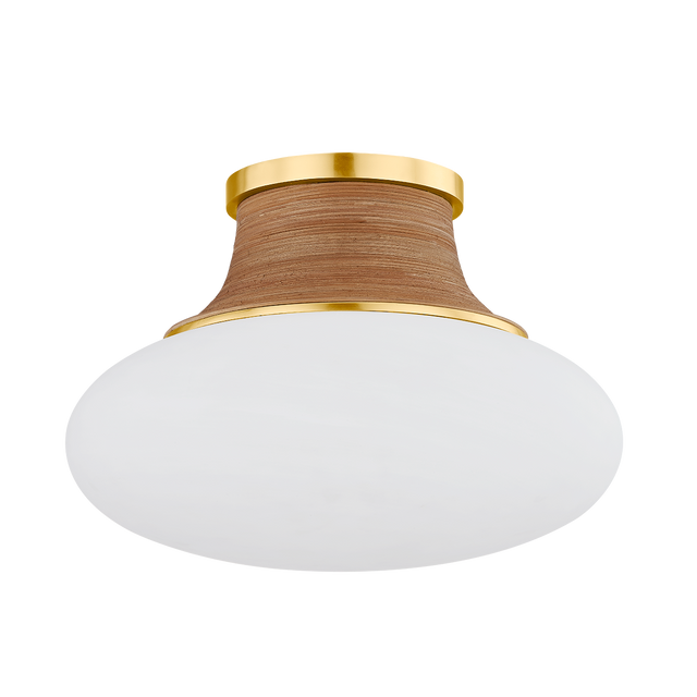 Hudson Valley Lighting Pearl river Aged Brass 15W x 15L x 10.25H Flush Mount