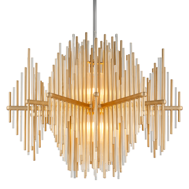 Corbett Lighting Theory GOLD LEAF/STAINLESS STEEL 40W x 32.75H Chandelier