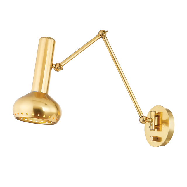 Hudson Valley Lighting Roald Aged Brass 5.5W x 5.5L x 12.5H Wall Sconce