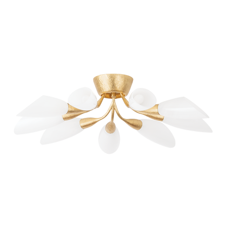 Hudson Valley Lighting Enfield Vintage Gold Leaf 30.75W x 30.75L x 7.75H Semi-Flush Mount