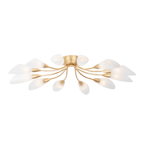 Hudson Valley Lighting Enfield Vintage Gold Leaf 42W x 42L x 7.75H Semi-Flush Mount