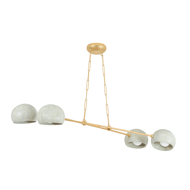 Hudson Valley Lighting Turner Vintage Gold Leaf/Limewash Plaster 52W x 19.25L x 10.25H Chandelier