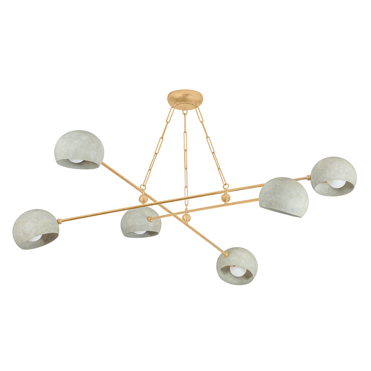 Hudson Valley Lighting Turner Vintage Gold Leaf/Limewash Plaster 60W x 60L x 14H Chandelier