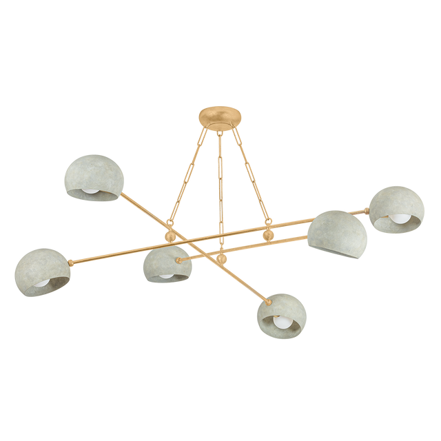 Hudson Valley Lighting Turner Vintage Gold Leaf/Limewash Plaster 60W x 60L x 14H Chandelier