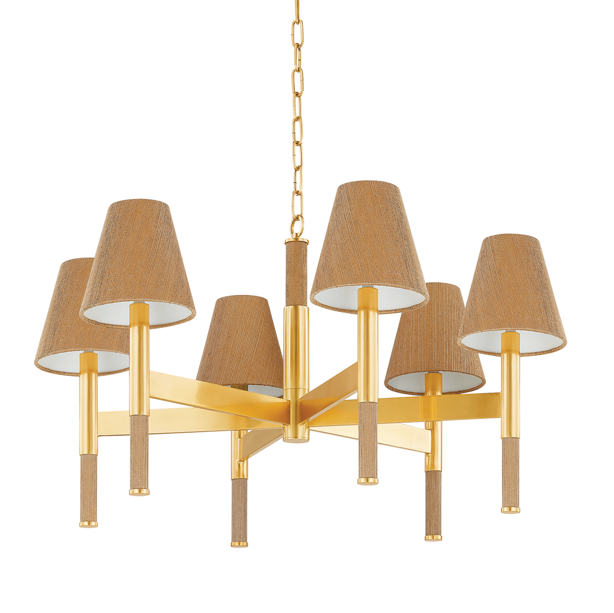 Hudson Valley Lighting Lindenwood Aged Brass 33.5W x 33.5L x 19.5H Chandelier