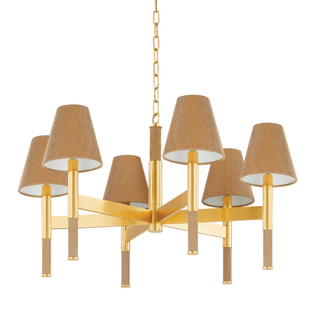 Hudson Valley Lighting Lindenwood Aged Brass 33.5W x 33.5L x 19.5H Chandelier