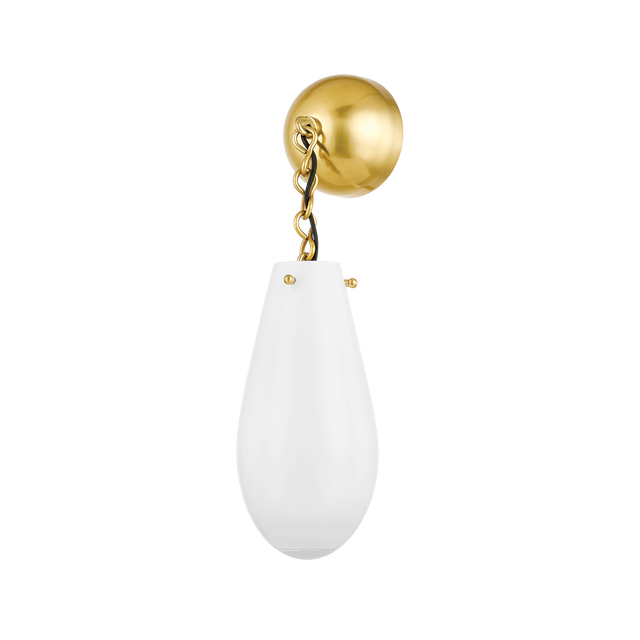 Hudson Valley Lighting Clarkstown Aged Brass 5.25W x 5.25L x 18.75H Wall Sconce