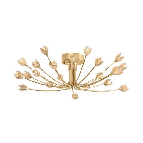 Hudson Valley Lighting Falkirk Vintage Gold Leaf 30W x 30L x 8.75H Semi-Flush Mount