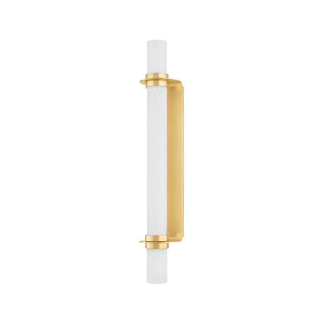 Hudson Valley Lighting Groveland station Aged Brass 4.75W x 4.75L x 27.75H Wall Sconce