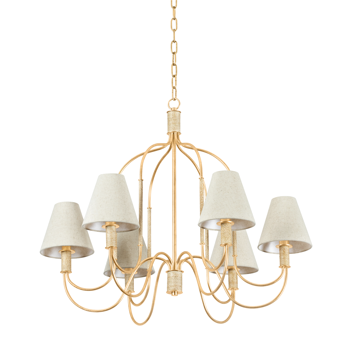 Hudson Valley Lighting Warrensburg Vintage Gold Leaf 32.25W x 32.25L x 26.25H Chandelier