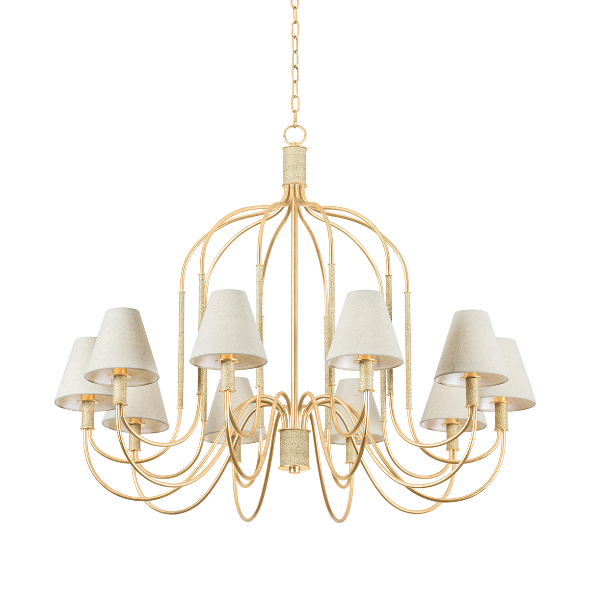 Hudson Valley Lighting Warrensburg Vintage Gold Leaf 44W x 44L x 35.75H Chandelier