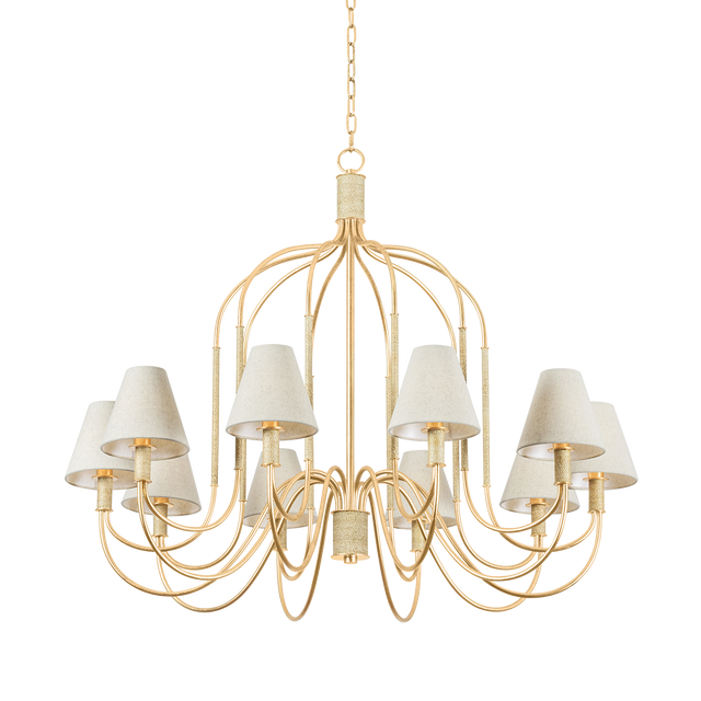 Hudson Valley Lighting Warrensburg Vintage Gold Leaf 44W x 44L x 35.75H Chandelier