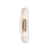 Troy Lighting Lane PATINA BRASS/CERAMIC WHITE LARGE CRACKLE 4W x 16.5H Wall Sconce